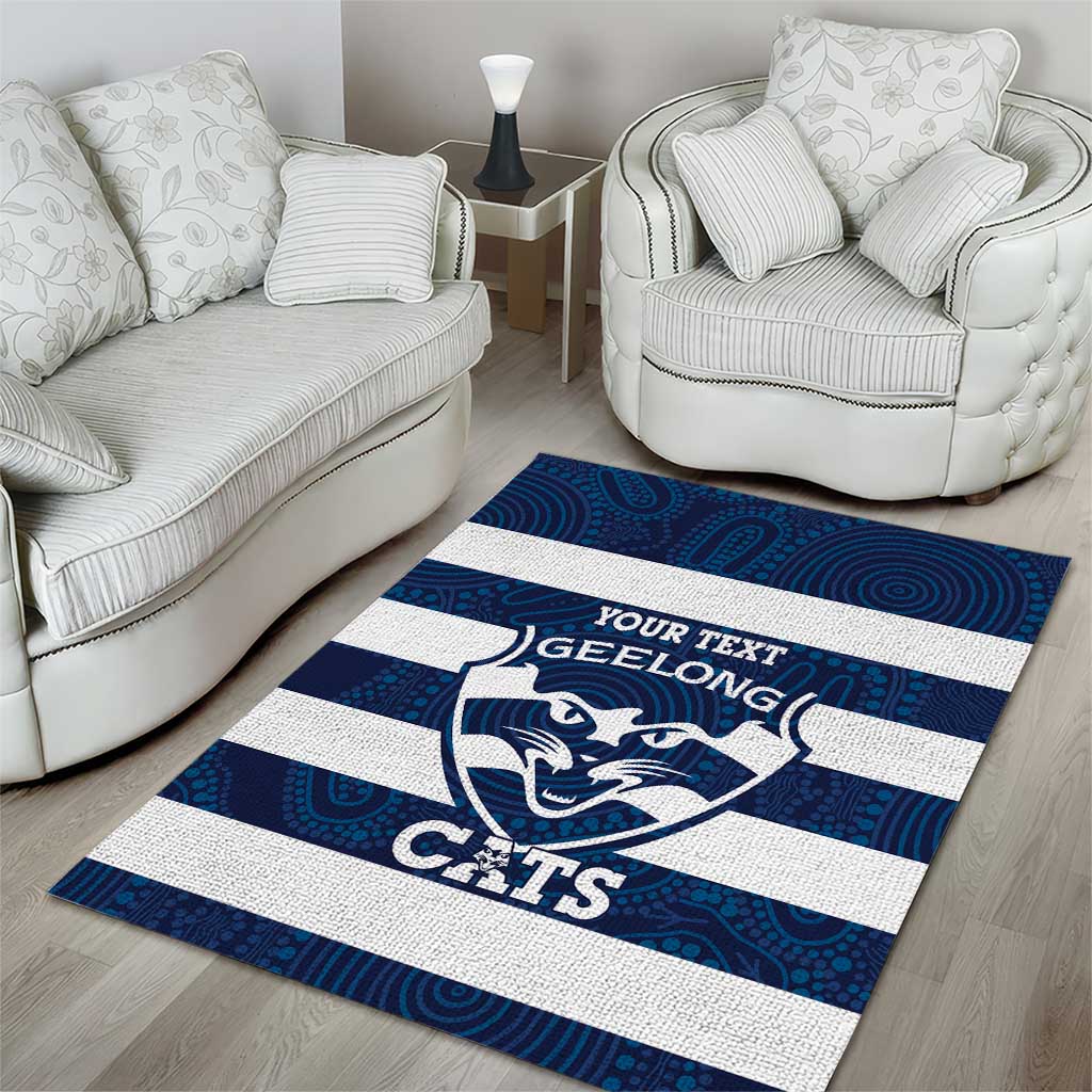 AFL Cats Football Custom Area Rug Geelong Proud Indigenous Art - Aussie Hoodie