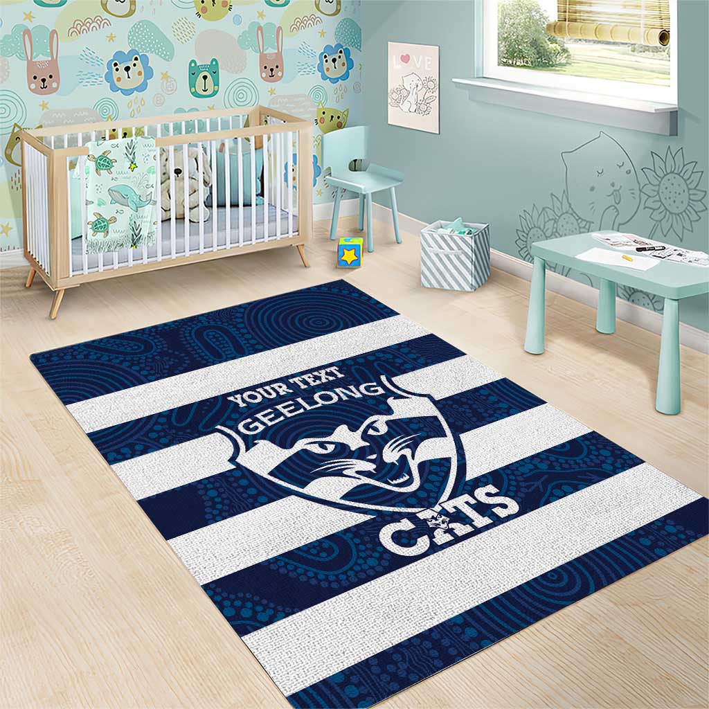 AFL Cats Football Custom Area Rug Geelong Proud Indigenous Art - Aussie Hoodie