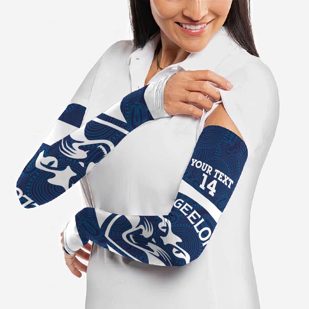 AFL Cats Football Custom Arm Sleeves Geelong Proud Indigenous Art - Aussie Hoodie