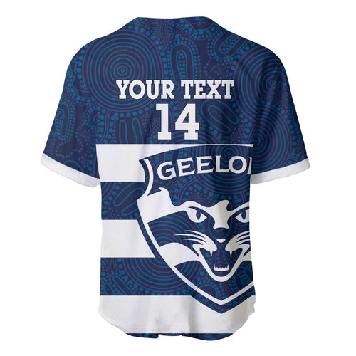 AFL Cats Football Custom Baseball Jersey Geelong Proud Indigenous Art - Aussie Hoodie