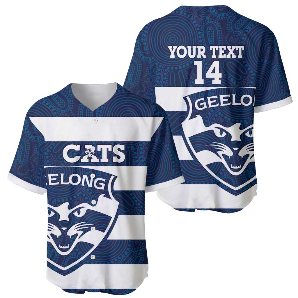 AFL Cats Football Custom Baseball Jersey Geelong Proud Indigenous Art - Aussie Hoodie