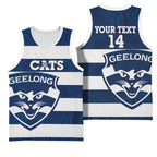 AFL Cats Football Custom Basketball Jersey Geelong Proud Indigenous Art - Aussie Hoodie