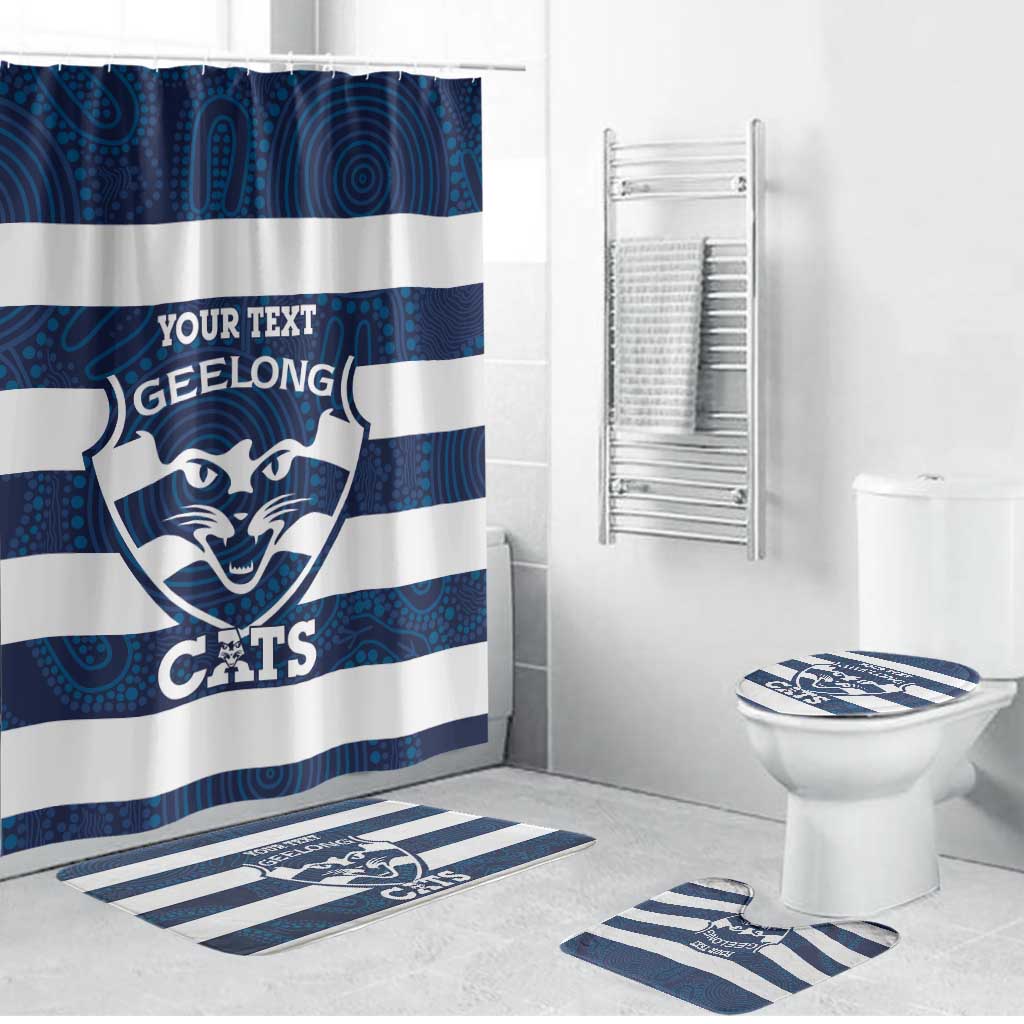 AFL Cats Football Custom Bathroom Set Geelong Proud Indigenous Art - Aussie Hoodie