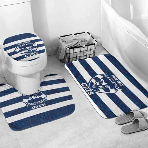 AFL Cats Football Custom Bathroom Set Geelong Proud Indigenous Art - Aussie Hoodie