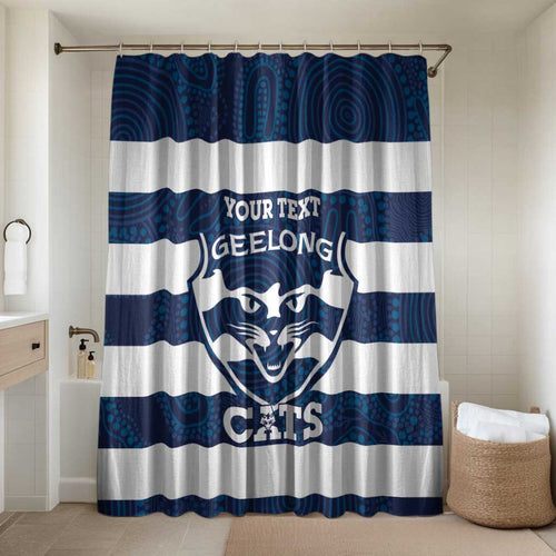 AFL Cats Football Custom Bathroom Set Geelong Proud Indigenous Art - Aussie Hoodie