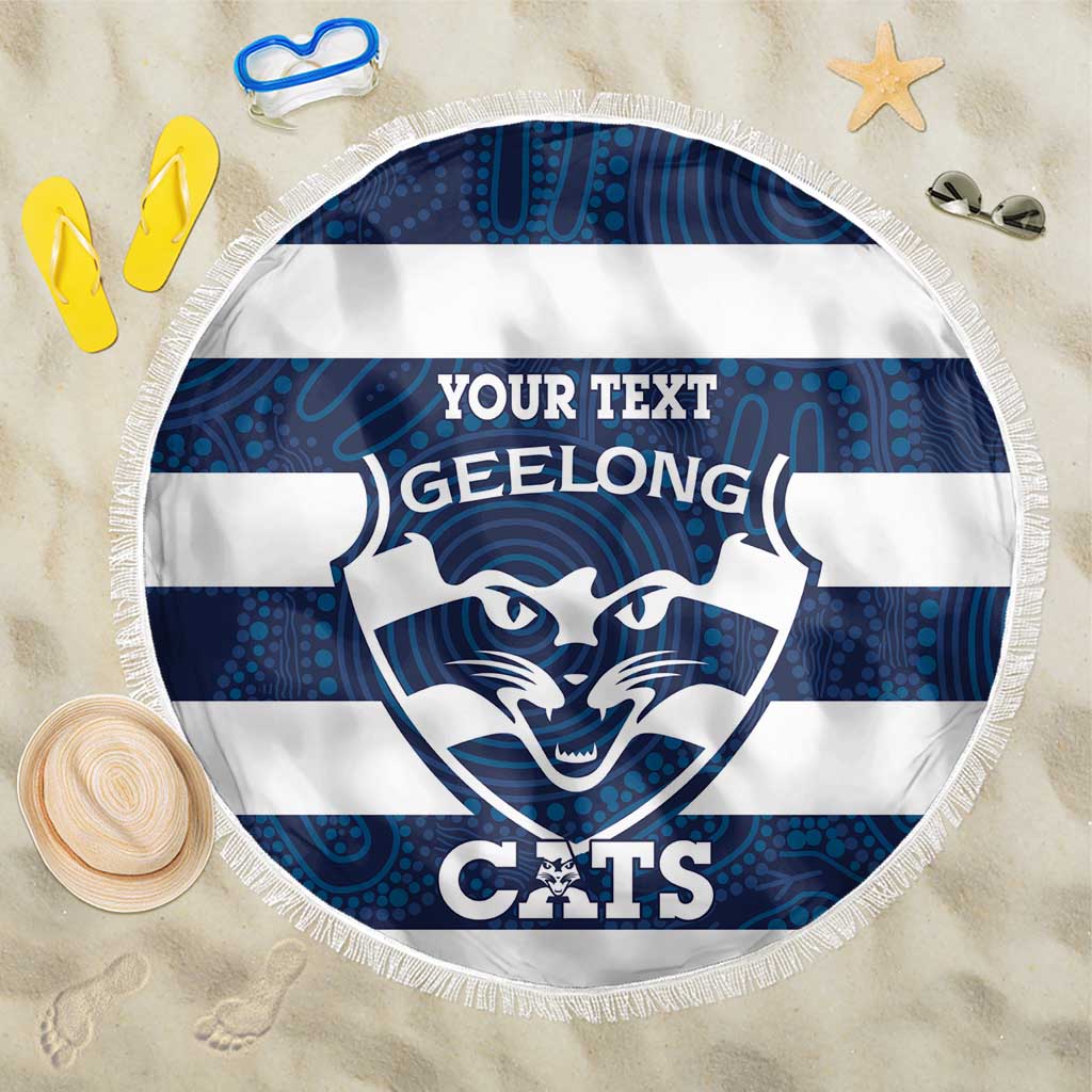 AFL Cats Football Custom Beach Blanket Geelong Proud Indigenous Art - Aussie Hoodie