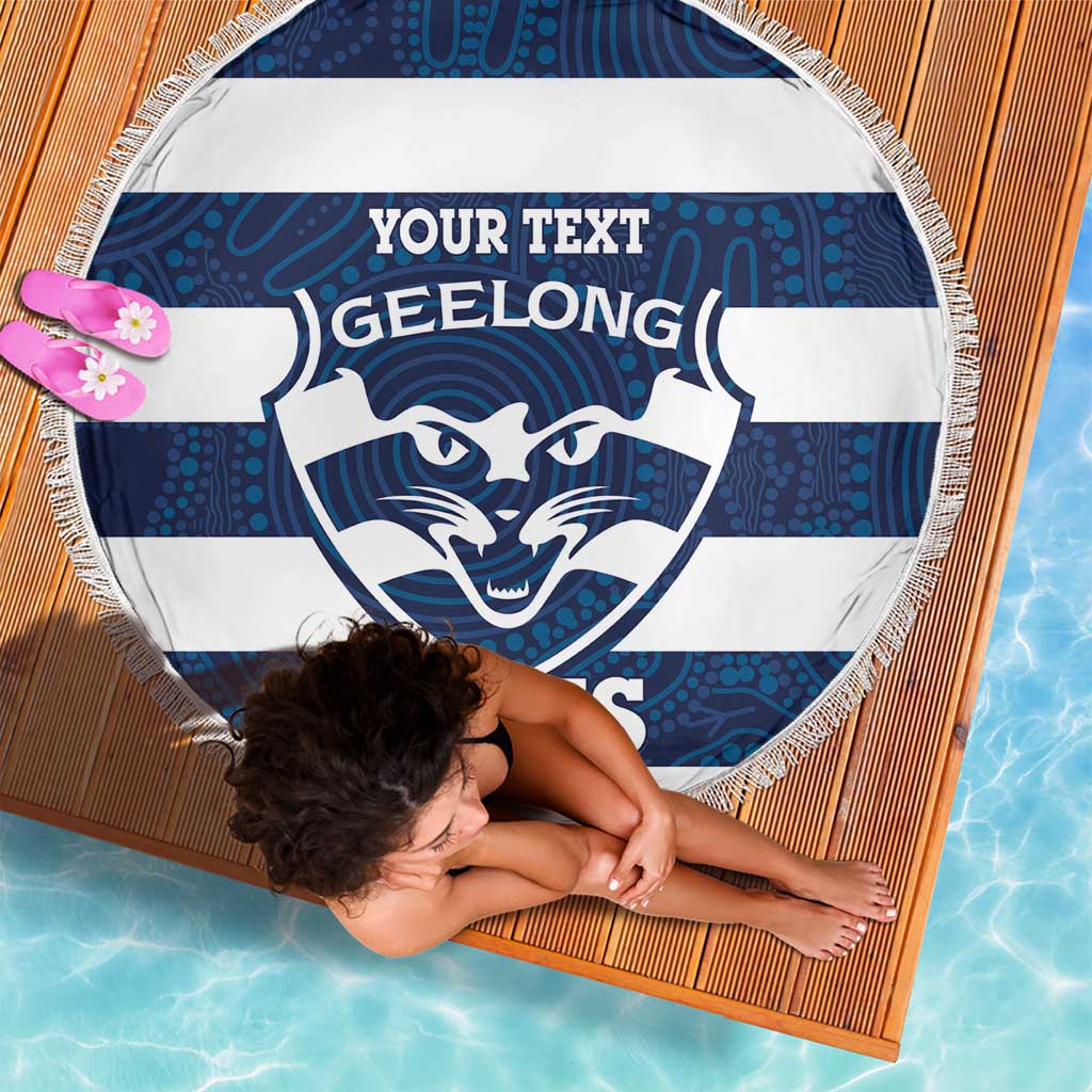AFL Cats Football Custom Beach Blanket Geelong Proud Indigenous Art - Aussie Hoodie