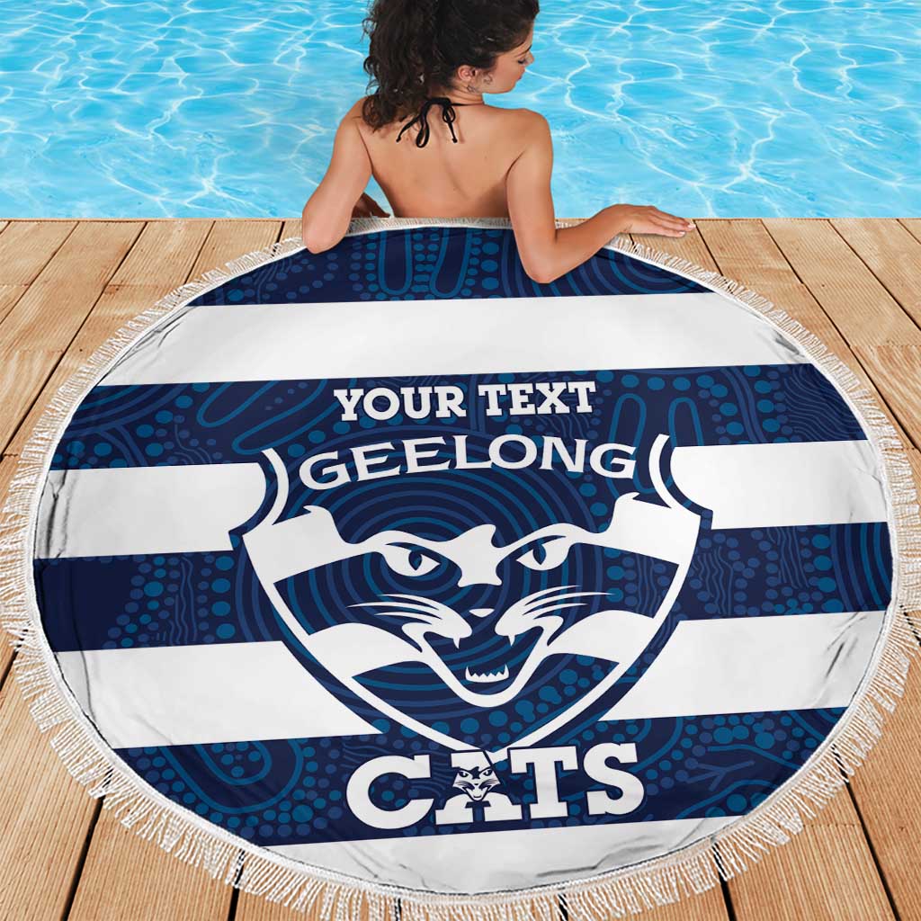 AFL Cats Football Custom Beach Blanket Geelong Proud Indigenous Art - Aussie Hoodie