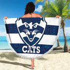 AFL Cats Football Custom Beach Blanket Geelong Proud Indigenous Art - Aussie Hoodie