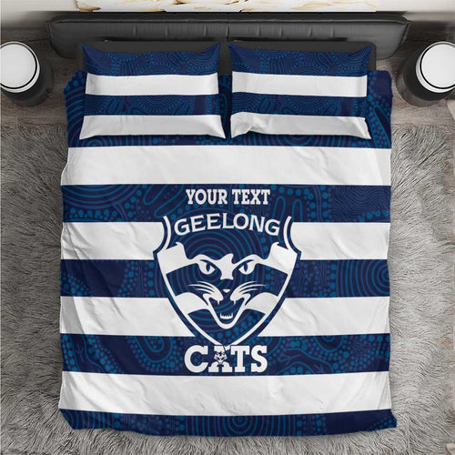 AFL Cats Football Custom Bedding Set Geelong Proud Indigenous Art - Aussie Hoodie