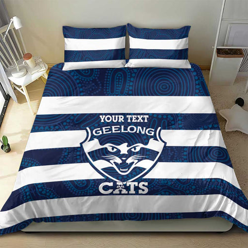 AFL Cats Football Custom Bedding Set Geelong Proud Indigenous Art - Aussie Hoodie