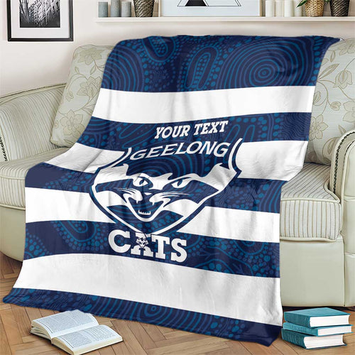 AFL Cats Football Custom Blanket Geelong Proud Indigenous Art - Aussie Hoodie