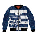 AFL Cats Football Custom Bomber Jacket Geelong Proud Indigenous Art - Aussie Hoodie