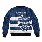 AFL Cats Football Custom Bomber Jacket Geelong Proud Indigenous Art - Aussie Hoodie