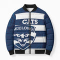 AFL Cats Football Custom Bomber Puffer Jacket Geelong Proud Indigenous Art - Aussie Hoodie