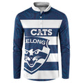 AFL Cats Football Custom Button Sweatshirt Geelong Proud Indigenous Art - Aussie Hoodie
