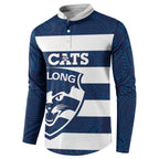 AFL Cats Football Custom Button Sweatshirt Geelong Proud Indigenous Art - Aussie Hoodie
