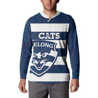 AFL Cats Football Custom Button Sweatshirt Geelong Proud Indigenous Art - Aussie Hoodie