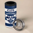 AFL Cats Football Custom 4 in 1 Can Cooler Tumbler Geelong Proud Indigenous Art - Aussie Hoodie
