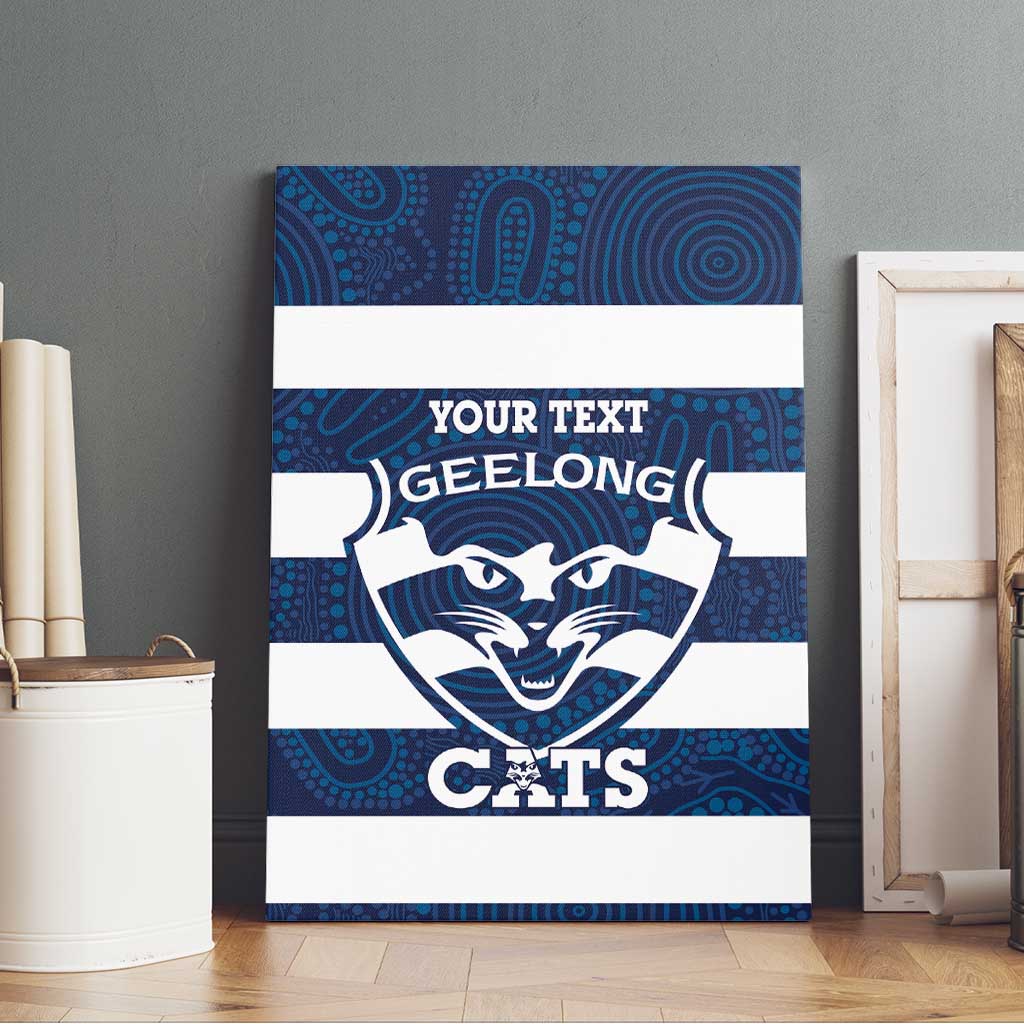 AFL Cats Football Custom Canvas Wall Art Geelong Proud Indigenous Art - Aussie Hoodie