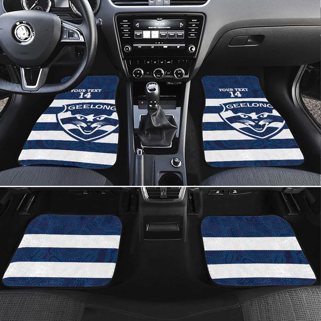 AFL Cats Football Custom Car Mats Geelong Proud Indigenous Art - Aussie Hoodie