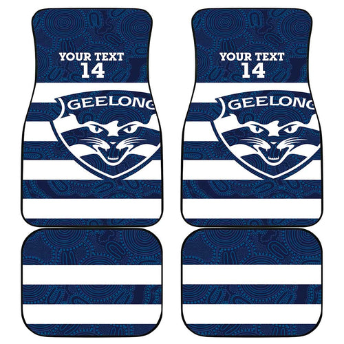AFL Cats Football Custom Car Mats Geelong Proud Indigenous Art - Aussie Hoodie