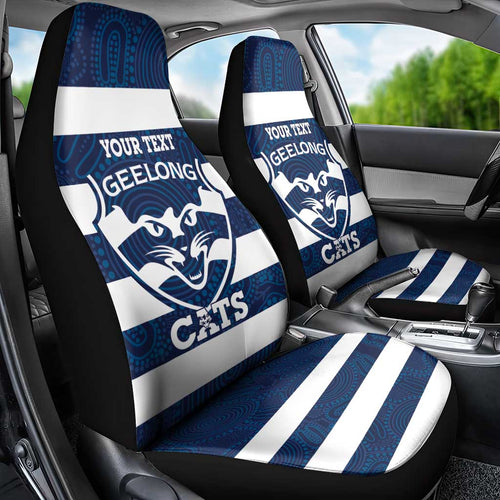 AFL Cats Football Custom Car Seat Cover Geelong Proud Indigenous Art - Aussie Hoodie