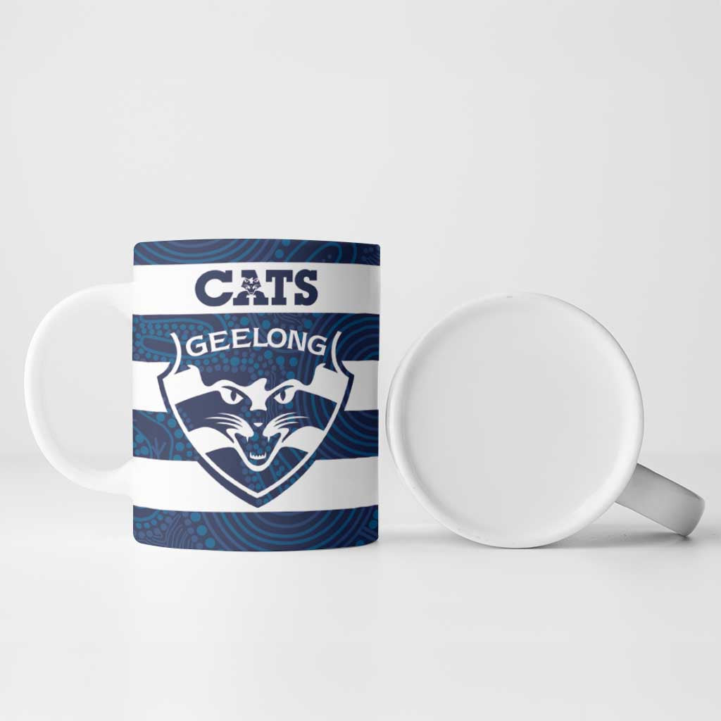 AFL Cats Football Custom Ceramic Mug Geelong Proud Indigenous Art - Aussie Hoodie