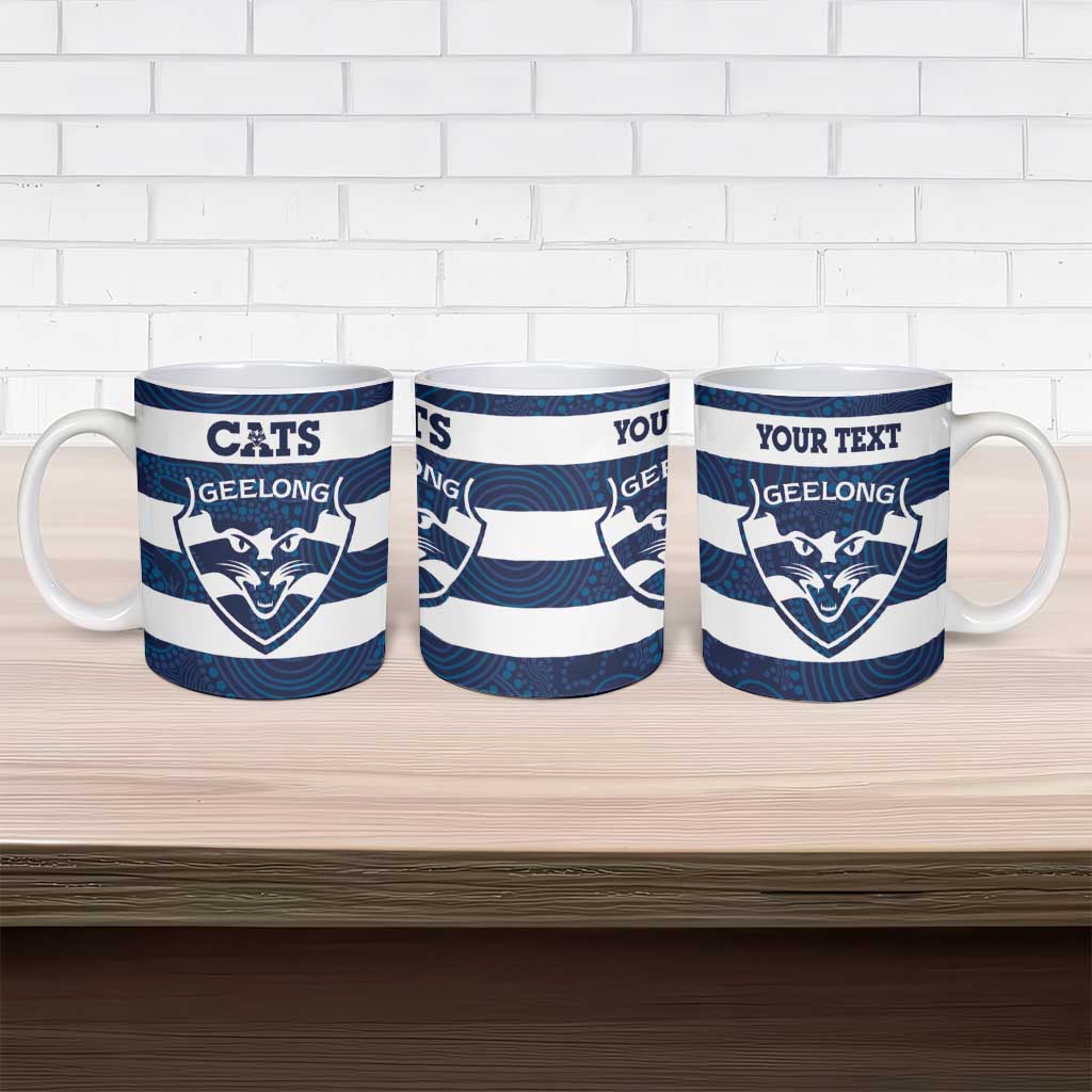 AFL Cats Football Custom Ceramic Mug Geelong Proud Indigenous Art - Aussie Hoodie