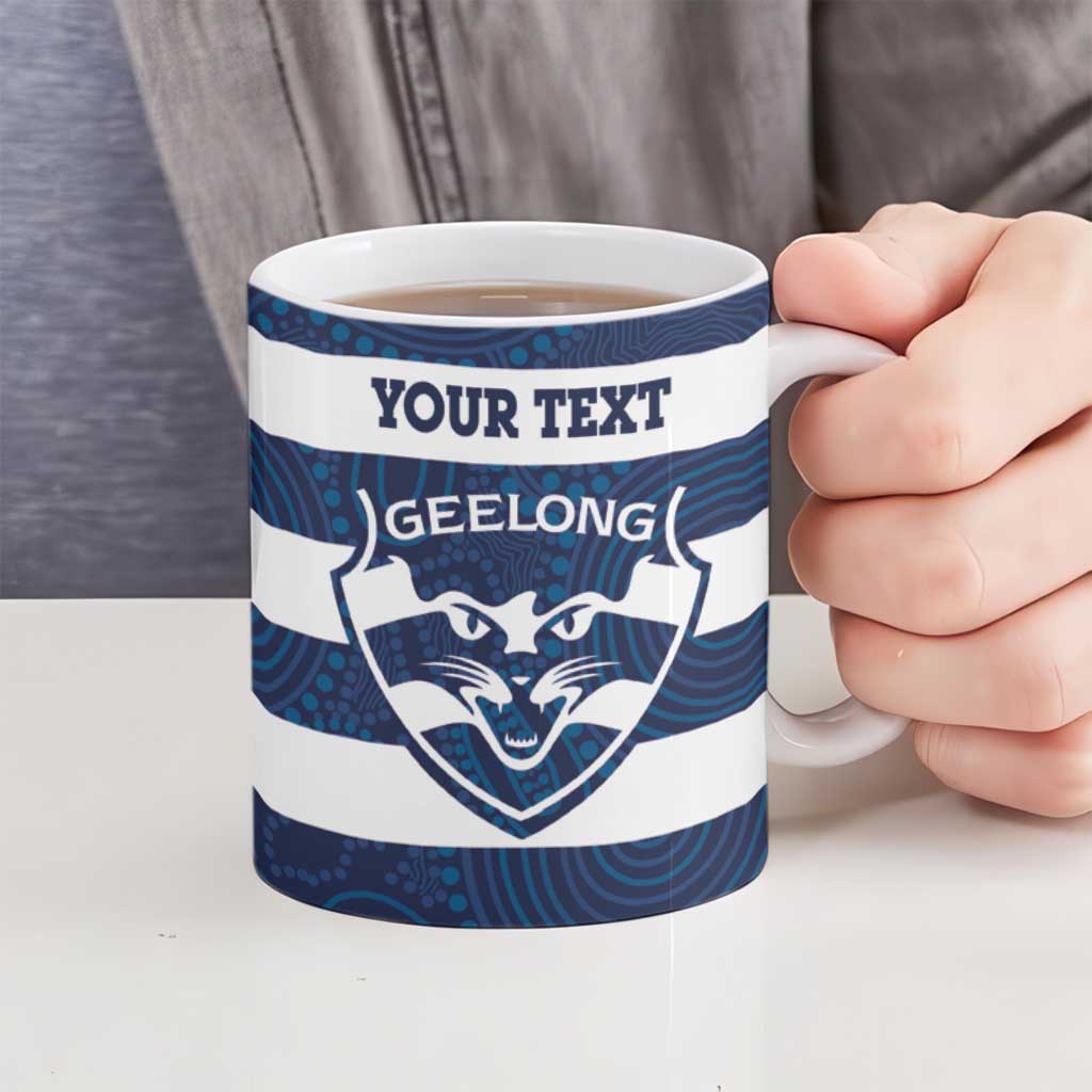 AFL Cats Football Custom Ceramic Mug Geelong Proud Indigenous Art - Aussie Hoodie