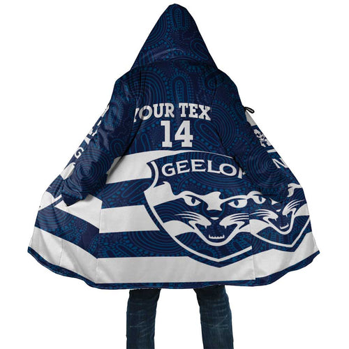 AFL Cats Football Custom Cloak Geelong Proud Indigenous Art - Aussie Hoodie