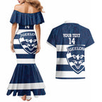 AFL Cats Football Custom Couples Matching Mermaid Dress and Hawaiian Shirt Geelong Proud Indigenous Art - Aussie Hoodie