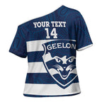 AFL Cats Football Custom Cross Shoulder Shirt Geelong Proud Indigenous Art - Aussie Hoodie