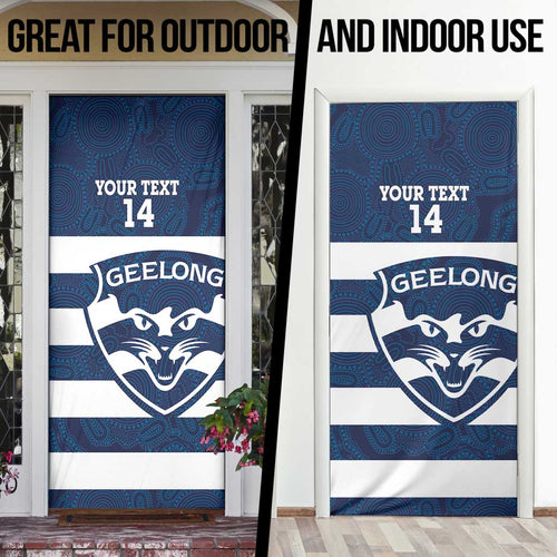 AFL Cats Football Custom Door Cover Geelong Proud Indigenous Art - Aussie Hoodie