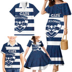AFL Cats Football Custom Family Matching Mermaid Dress and Hawaiian Shirt Geelong Proud Indigenous Art - Aussie Hoodie