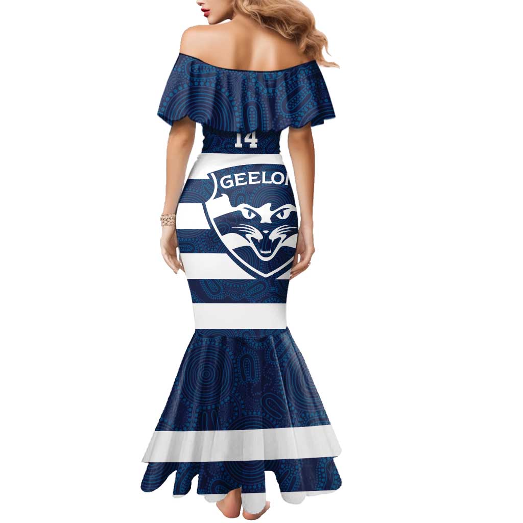 AFL Cats Football Custom Family Matching Mermaid Dress and Hawaiian Shirt Geelong Proud Indigenous Art - Aussie Hoodie