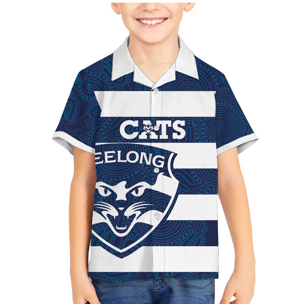 AFL Cats Football Custom Family Matching Mermaid Dress and Hawaiian Shirt Geelong Proud Indigenous Art - Aussie Hoodie