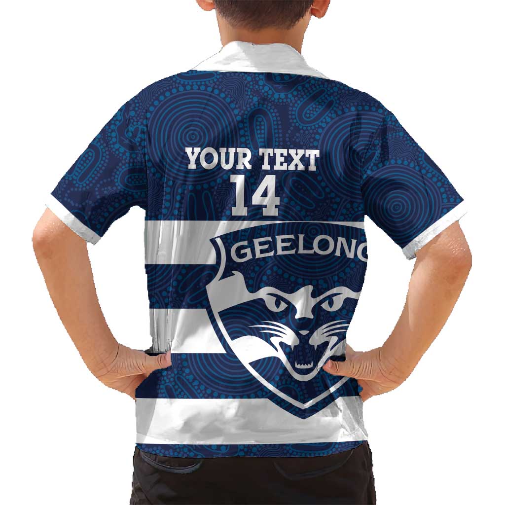 AFL Cats Football Custom Family Matching Off Shoulder Maxi Dress and Hawaiian Shirt Geelong Proud Indigenous Art - Aussie Hoodie