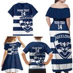 AFL Cats Football Custom Family Matching Off Shoulder Maxi Dress and Hawaiian Shirt Geelong Proud Indigenous Art - Aussie Hoodie