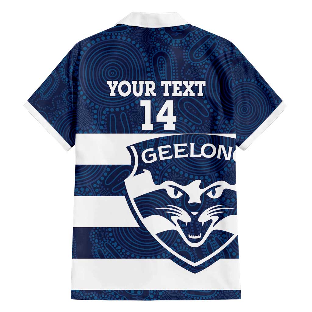 AFL Cats Football Custom Family Matching Off Shoulder Short Dress and Hawaiian Shirt Geelong Proud Indigenous Art - Aussie Hoodie
