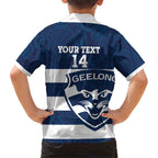 AFL Cats Football Custom Family Matching Short Sleeve Bodycon Dress and Hawaiian Shirt Geelong Proud Indigenous Art - Aussie Hoodie