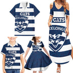 AFL Cats Football Custom Family Matching Summer Maxi Dress and Hawaiian Shirt Geelong Proud Indigenous Art - Aussie Hoodie