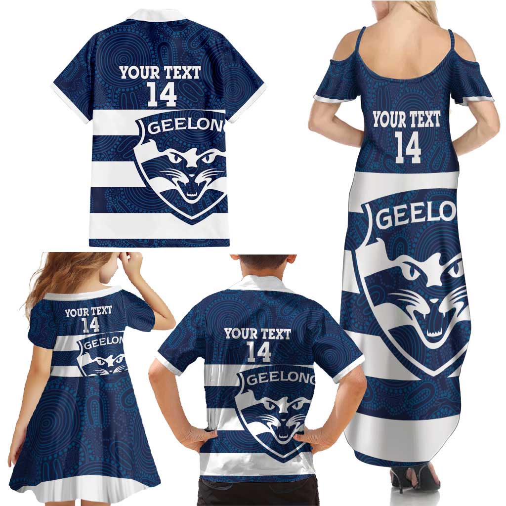 AFL Cats Football Custom Family Matching Summer Maxi Dress and Hawaiian Shirt Geelong Proud Indigenous Art - Aussie Hoodie