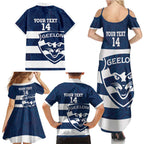 AFL Cats Football Custom Family Matching Summer Maxi Dress and Hawaiian Shirt Geelong Proud Indigenous Art - Aussie Hoodie