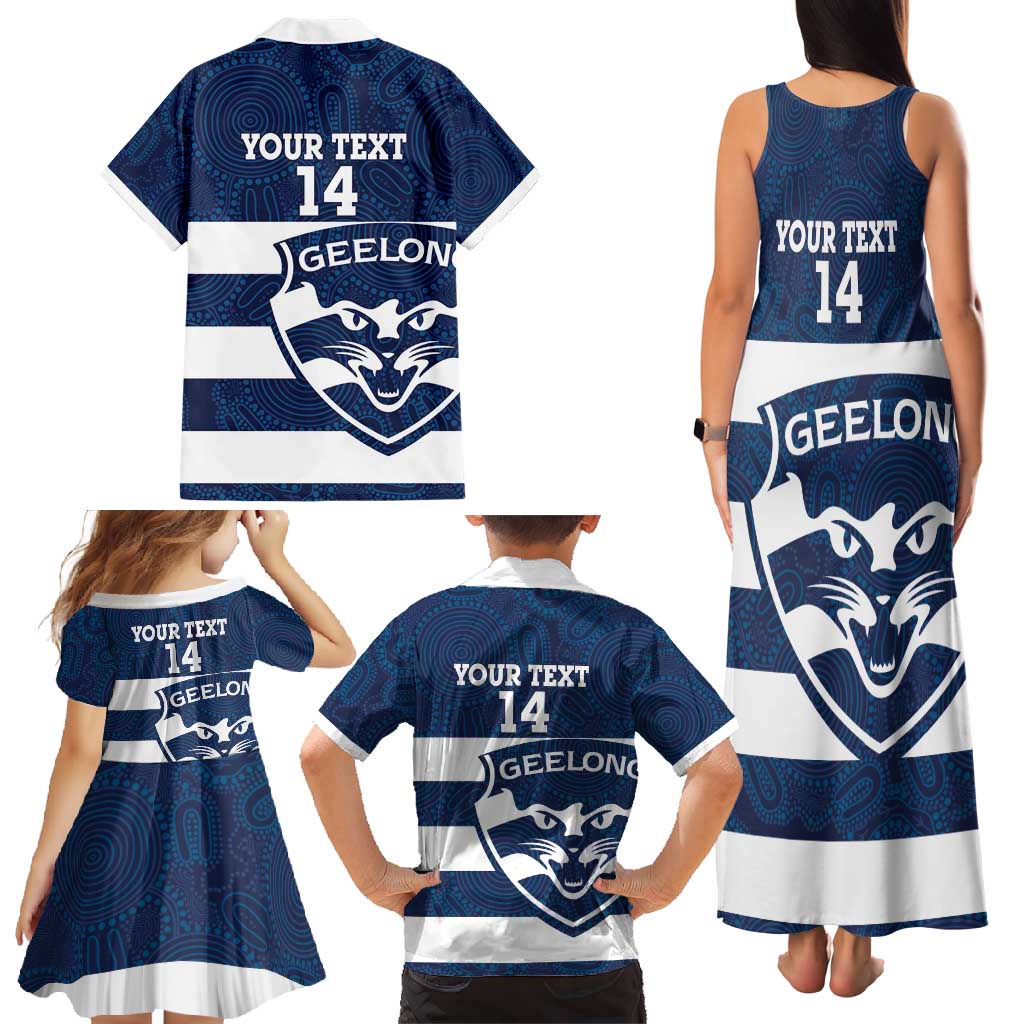 AFL Cats Football Custom Family Matching Tank Maxi Dress and Hawaiian Shirt Geelong Proud Indigenous Art - Aussie Hoodie