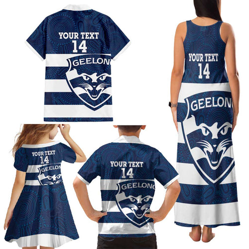 AFL Cats Football Custom Family Matching Tank Maxi Dress and Hawaiian Shirt Geelong Proud Indigenous Art - Aussie Hoodie