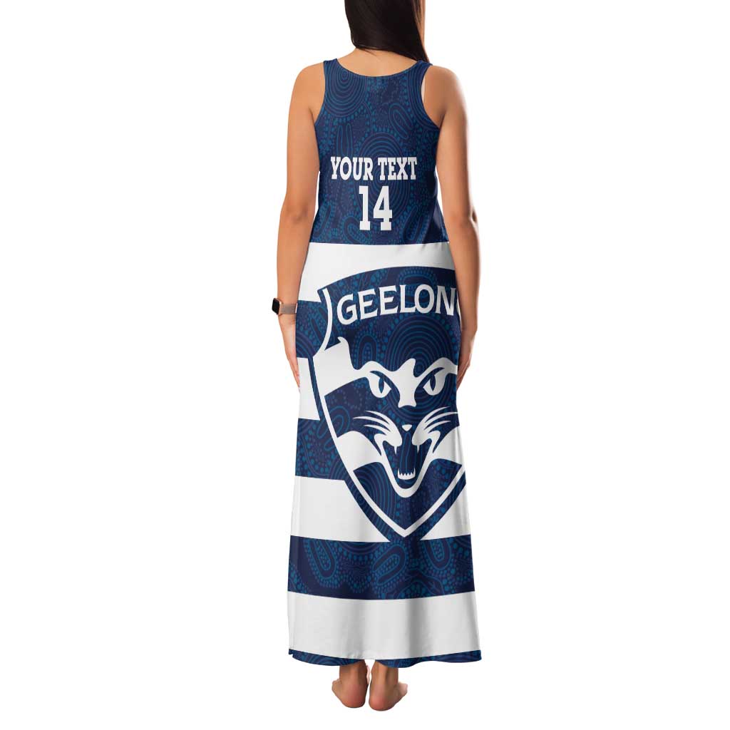AFL Cats Football Custom Family Matching Tank Maxi Dress and Hawaiian Shirt Geelong Proud Indigenous Art - Aussie Hoodie