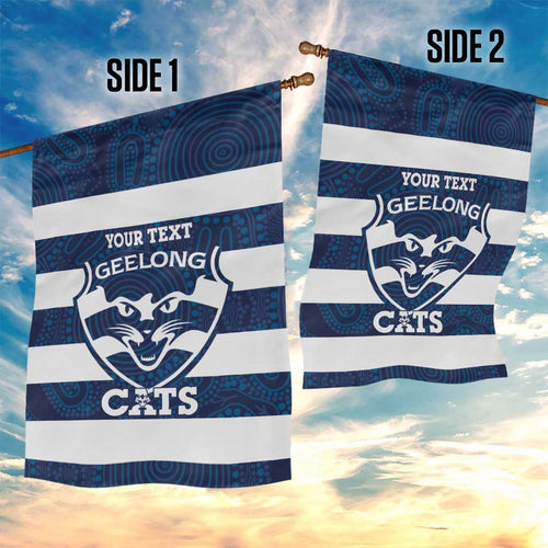 AFL Cats Football Custom Garden Flag Geelong Proud Indigenous Art - Aussie Hoodie
