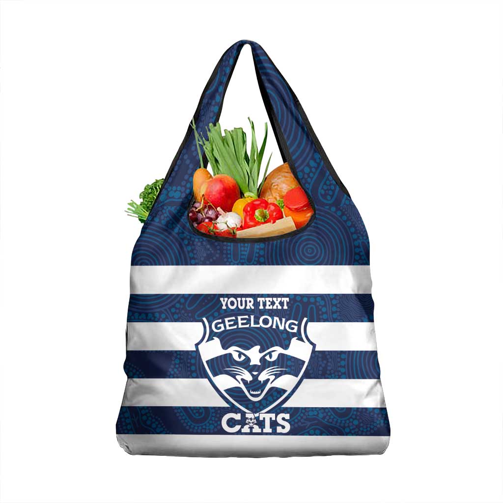 AFL Cats Football Custom Grocery Bag Geelong Proud Indigenous Art - Aussie Hoodie