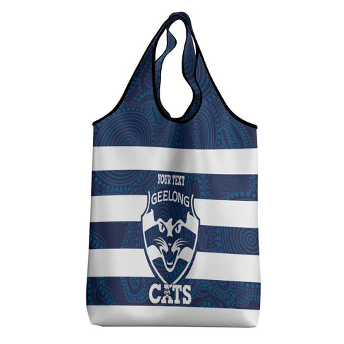 AFL Cats Football Custom Grocery Bag Geelong Proud Indigenous Art - Aussie Hoodie